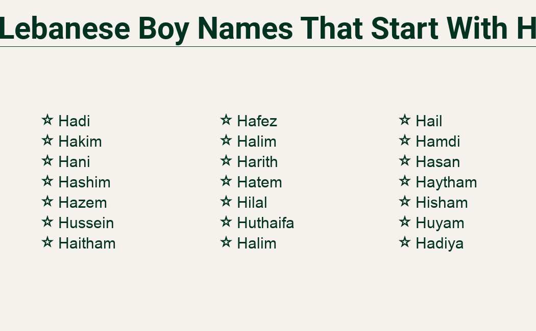 Lebanese boy names starting H