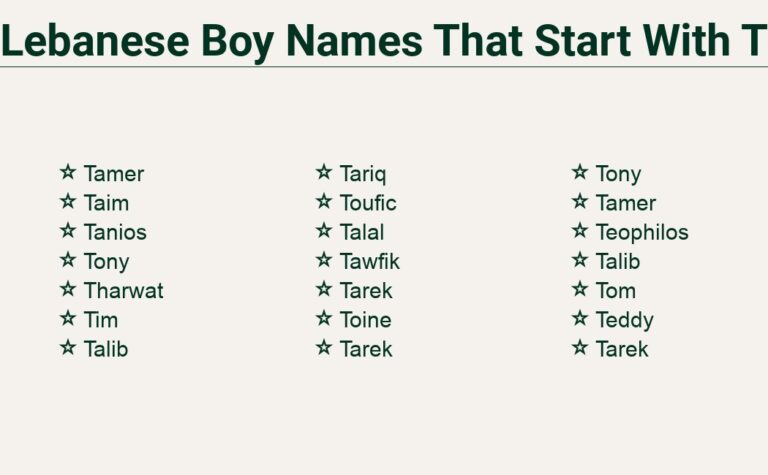 Read more about the article Lebanese Boy Names That Start With t – Meanings and Origins