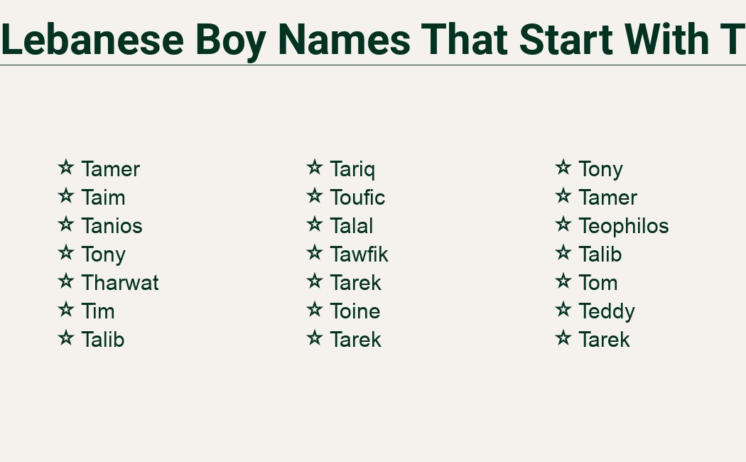 Lebanese boy names T