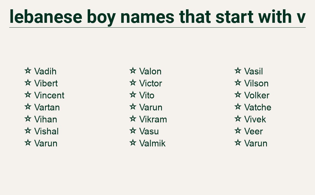 Lebanese boy names V