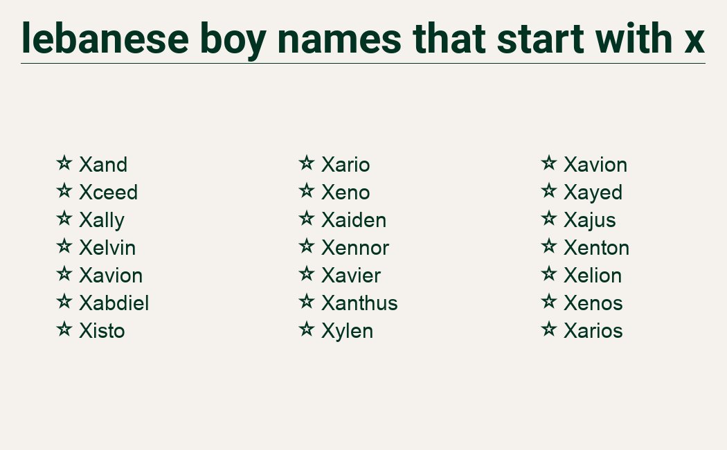 Lebanese boy names X