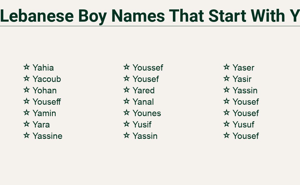 Lebanese boy names Y