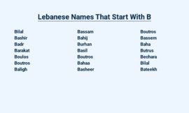 Lebanese Names That Start With B – Unique and Meaningful