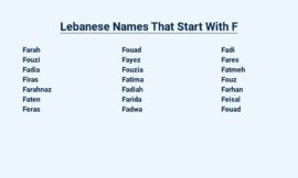 Lebanese Names That Start With F – Discover the Beauty