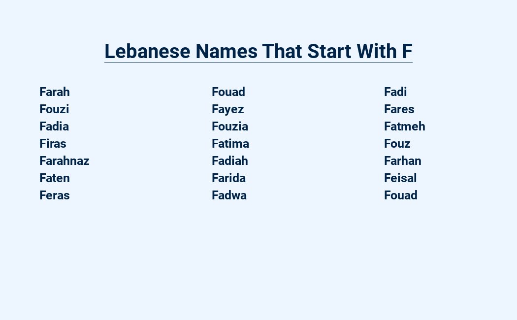 lebanese names that start with f