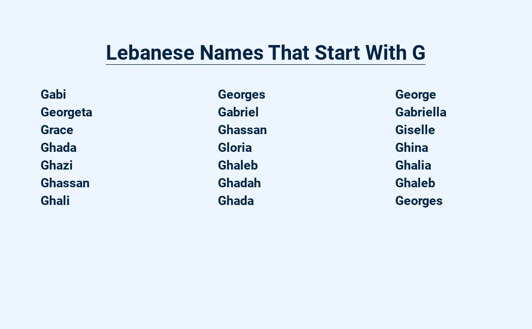 lebanese names that start with g