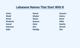 Lebanese Names That Start With K – A Journey Through History