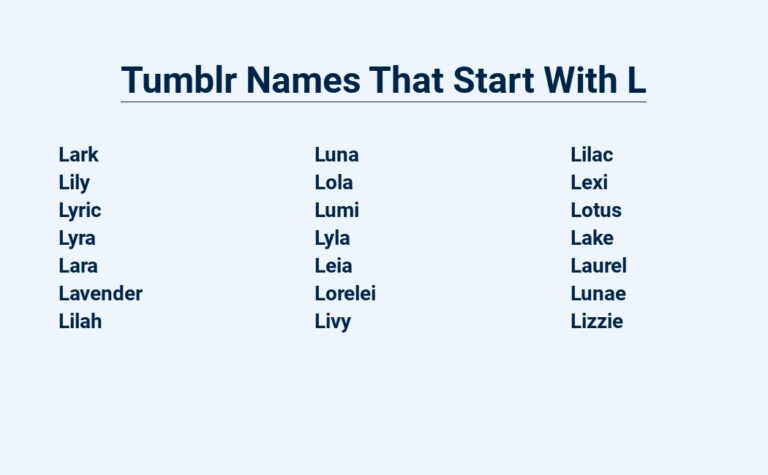 Read more about the article Tumblr Names That Start With L – Legends Of The Internet