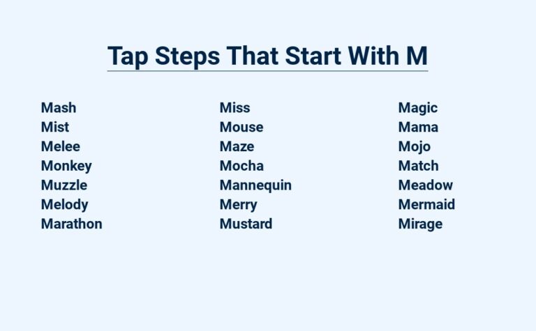 Read more about the article Tap Steps That Start With M – Move Your Feet