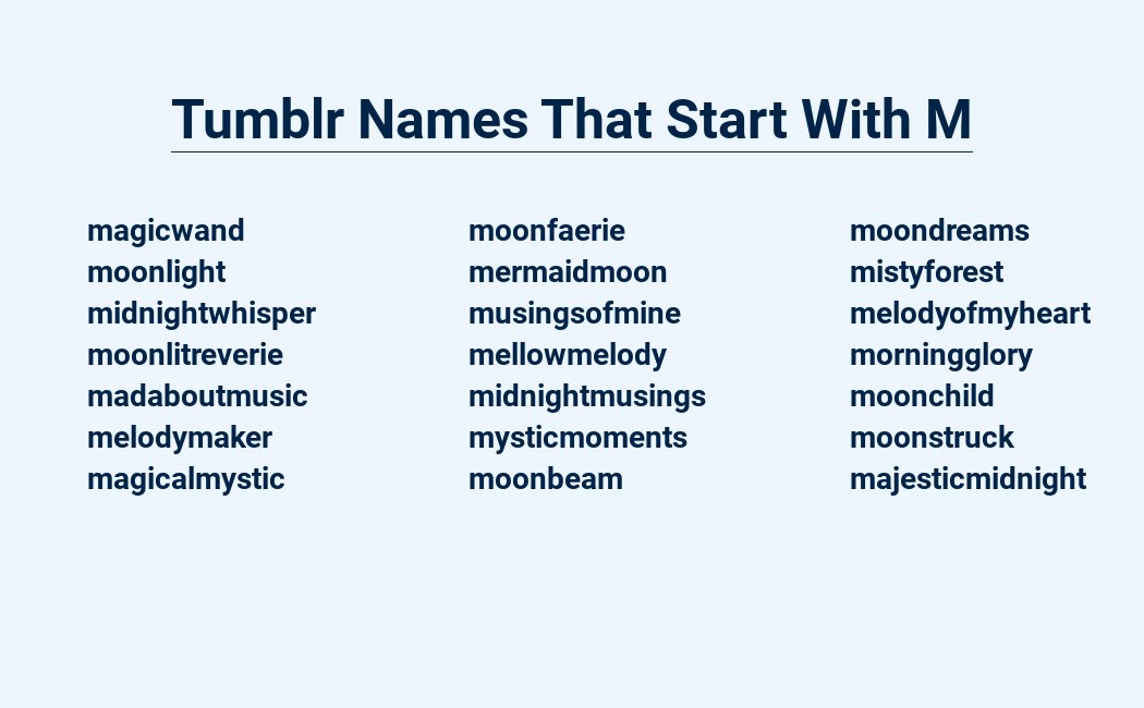 Mystical Tumblr Names