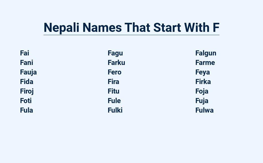 Nepali Names: F