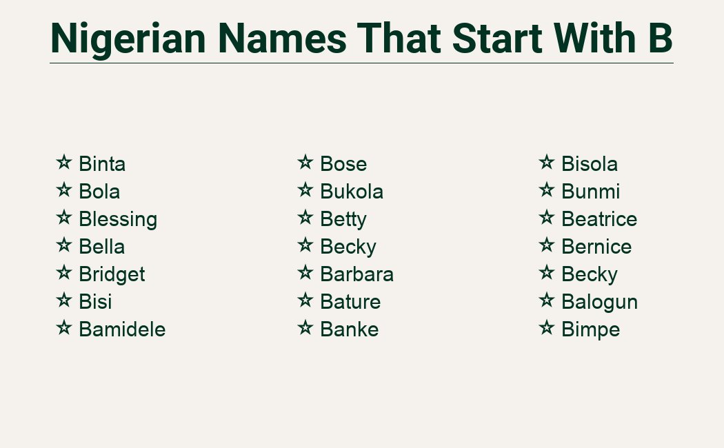 Nigerian Baby Names