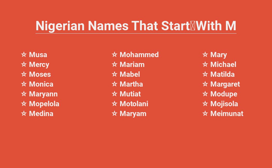 Nigerian names M