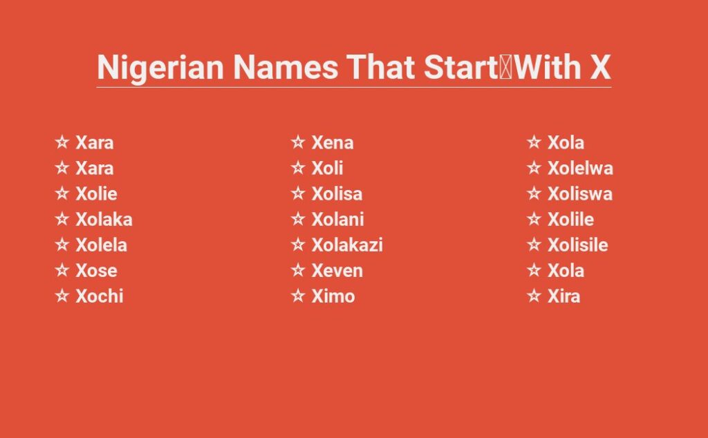 Nigerian Names That Start With x - Unique Monikers