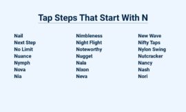 Tap Steps That Start With N – Newcomer’S Guide