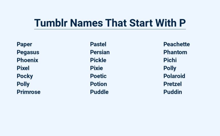 Read more about the article Tumblr Names That Start With P – Unique And Creative