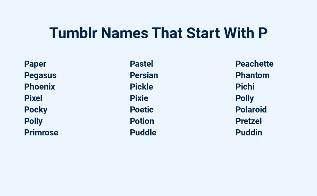 Playful Tumblr Names