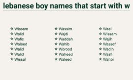 Lebanese Boy Names That Start With w – For Your Little Prince