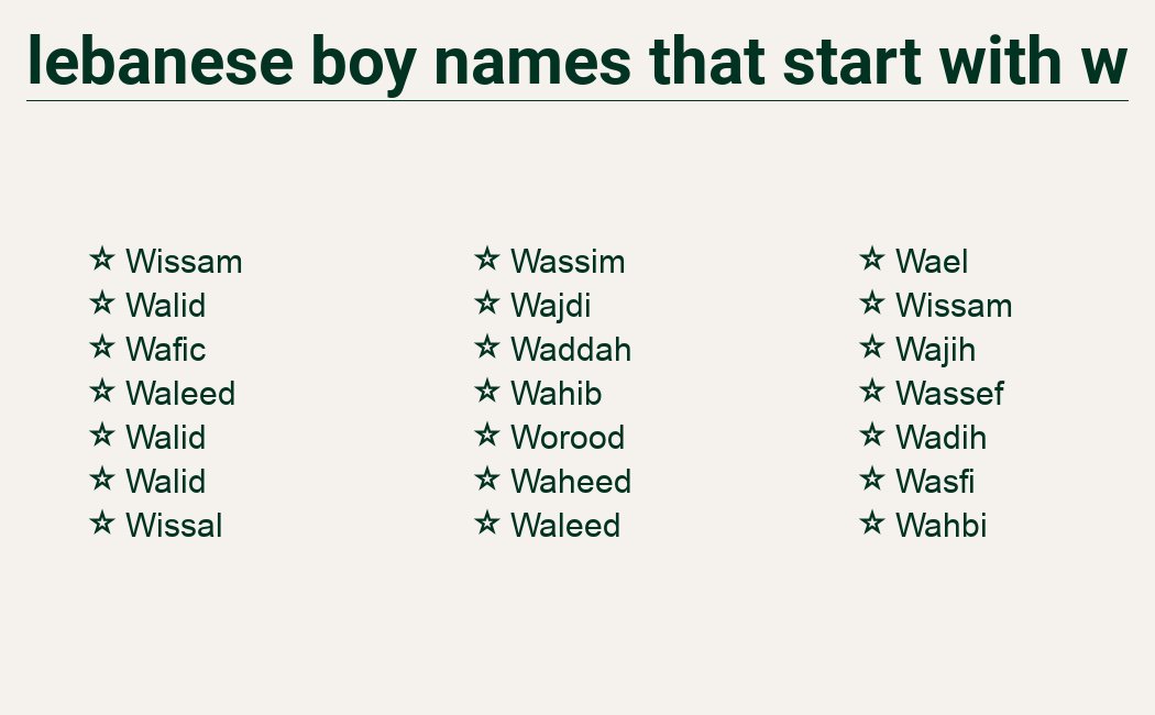 Popular Lebanese boy names