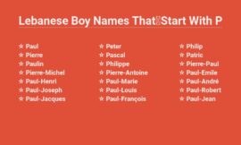 Lebanese Boy Names That Start With P – A Journey Through Tradition