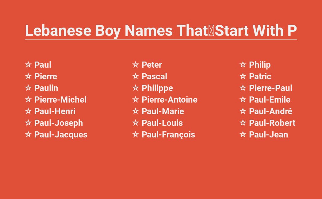 Popular Lebanese Boy Names