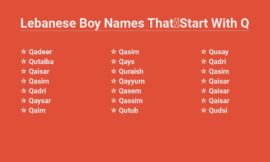 Lebanese Boy Names That Start With Q – Unique And Meaningful