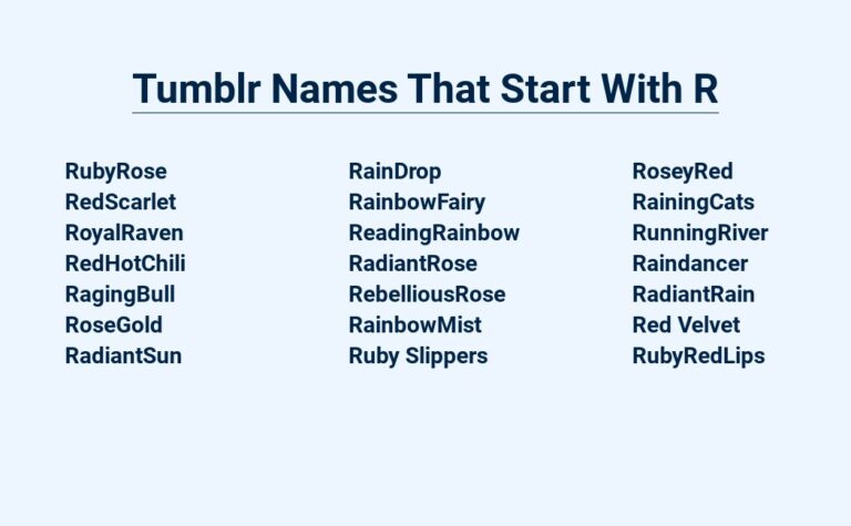 Read more about the article Tumblr Names That Start With R – For The Creative And Quirky