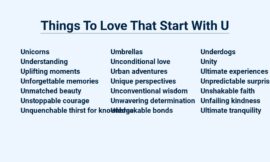 Things To Love That Start With U – Ultimate Love