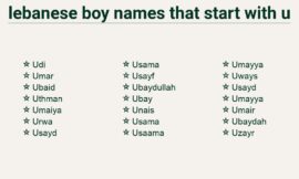 Lebanese Boy Names That Start With U – For Unique and Meaningful Choices