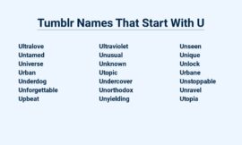 Tumblr Names That Start With U – Unveiling Creativity