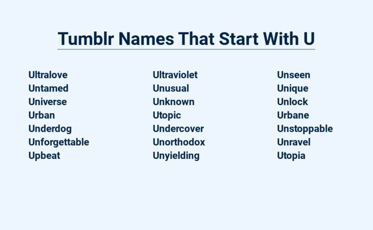 Read more about the article Tumblr Names That Start With U – Unveiling Creativity