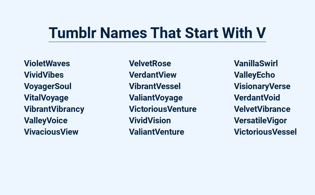 V-Initial Tumblr Names