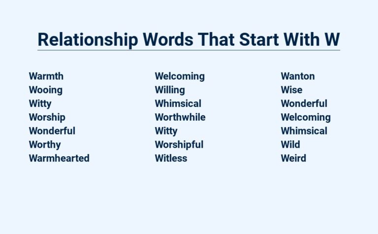 Read more about the article Relationship Words That Start With W – Words That Describe Your Special Bond