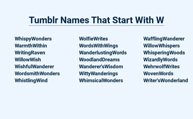 Read more about the article Tumblr Names That Start With W – Wild And Whimsical