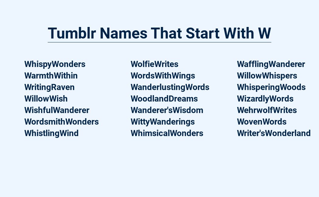 Whimsical Tumblr Names