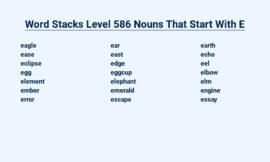 Word Stacks Level 586 Nouns That Start With E