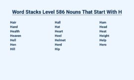 Word Stacks Level 586 Nouns That Start With H – A Helpful Guide