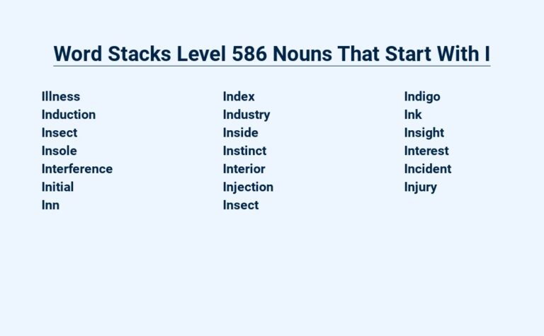 Read more about the article Word Stacks Level 586: Nouns That Start With I – Initial Nouns