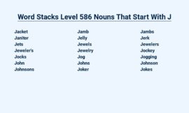 Word Stacks Level 586 Nouns That Start With J – Mind Bender