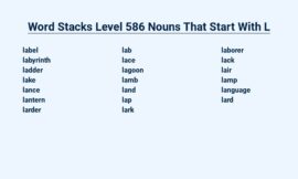 Word Stacks Level 586 Nouns That Start With L – Letters Galore