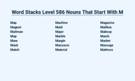 Word Stacks Level 586 Nouns That Start With M – Mind-Boggling Words