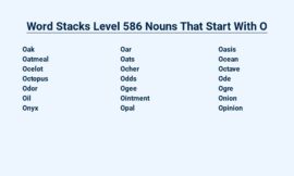 Word Stacks Level 586 Nouns That Start With O – Mind Bender