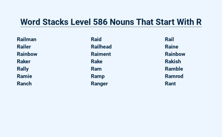 Read more about the article Word Stacks Level 586 Nouns That Start With R – Challenge Accepted