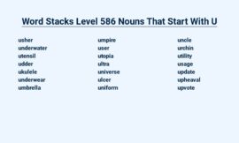 Word Stacks Level 586 Nouns That Start With U – Think Quick!