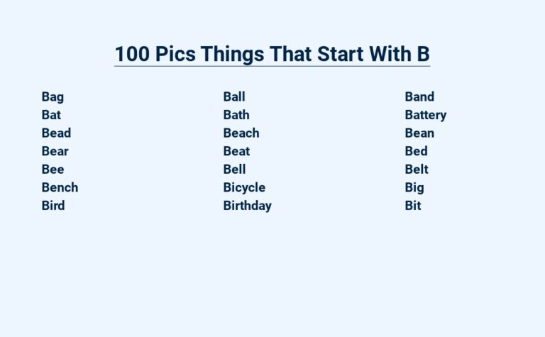 Read more about the article 100 Pics Things That Start With B – Alphabet Bonanza