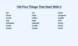 100 Pics Things That Start With C – A Comprehensive Guide