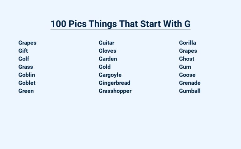 Read more about the article 100 Pics Things That Start With G – Guess the Picture