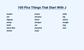 100 Pics Things That Start With J – Picture Perfect