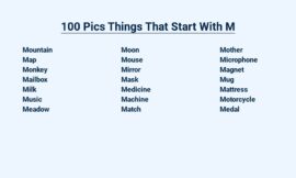 100 Pics Things That Start With M – A Memorable Journey