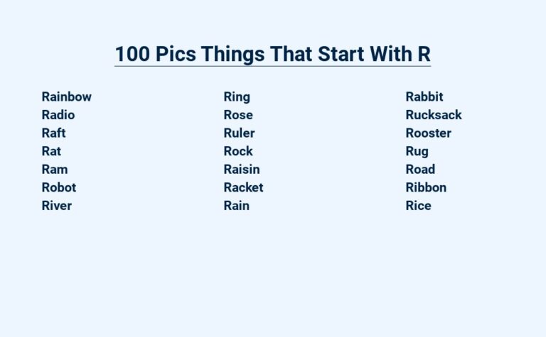 Read more about the article 100 Pics Things That Start With R – Remembering the R’s